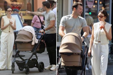 Michelle Keegan and Mark Wright enjoy lunch in London with daughter Palma as she enjoys time off after filming