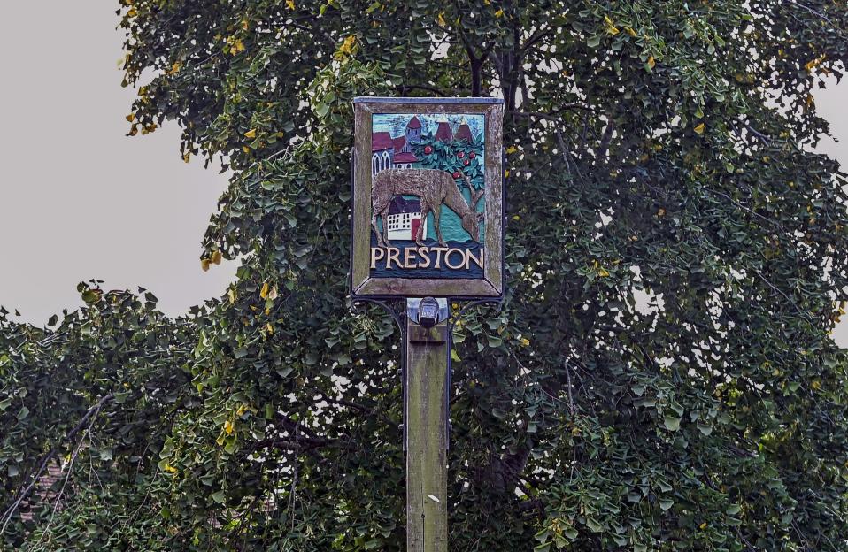 Preston village sign.
