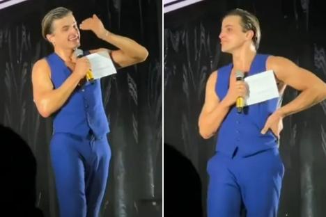 Watch the moment CBB star Nikita breaks down in tears on stage as he’s given update on Strictly partner by audience