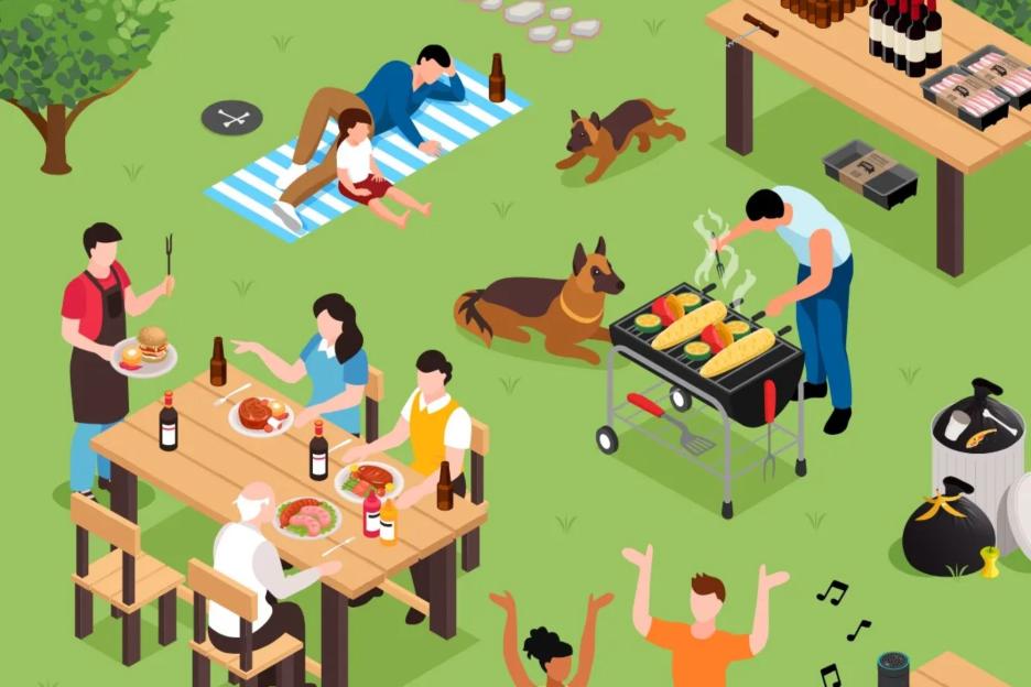 Only those with a high IQ can spot all 10 hazards in this Bank Holiday BBQ scene in less than 53 seconds