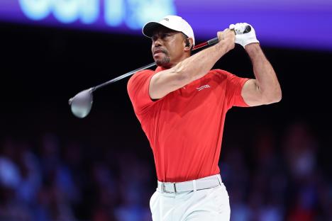 Tiger Woods playing golf.