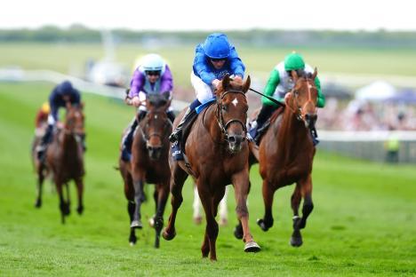 Horse race at Newmarket Racecourse.