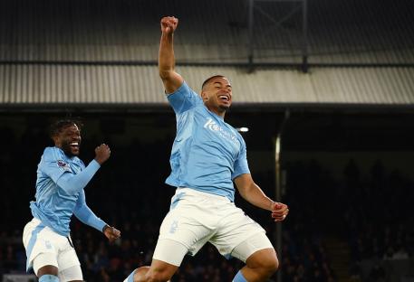 Nottingham Forest's Murillo celebrates scoring a goal.