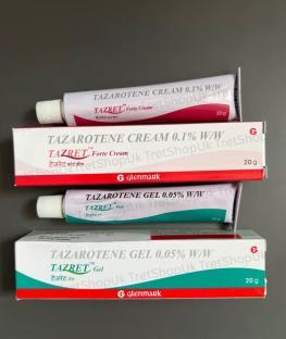 Tazret acne and anti-aging cream and gel with Vitamin A.