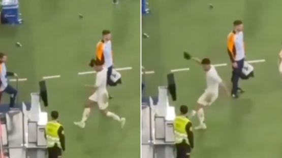 New footage sees raging Jude Bellingham KICK VAR monitor in frustration after Real Madrid’s last-gasp defeat