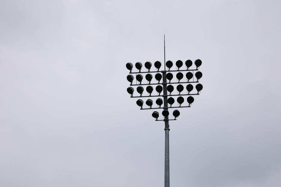Stadium lights at Turf Moor.