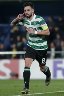 Bruno Fernandes celebrating a goal.