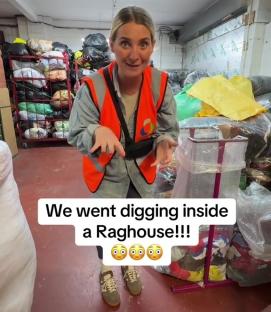 Woman in a charity shop