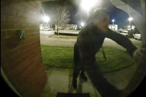 Moment burglar smashes into nan’s home before stomping her to death – as helpless daughter heard attack on doorbell cam