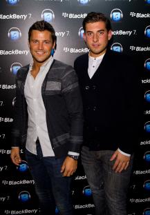 Mark Wright and James Argent at a Blackberry 7 launch event.