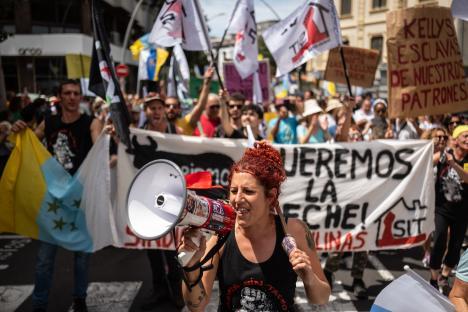 Protest against tourism policies in Tenerife.