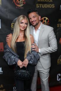 Peter Andre and his daughter at a VIP screening.