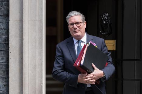 Sir Keir Starmer leaving 10 Downing Street.