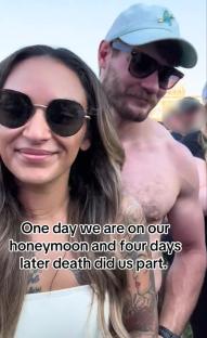 A grieving widow on her honeymoon, four days later her husband died.