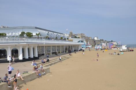 Ramsgate beach with the Royal Victoria Pavilion.