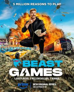 MrBeast's Beast Games: 1,000 players, $5 million prize, 1 winner. Amazon Prime.
