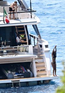 Maya Jama and Ruben Dias on a yacht.