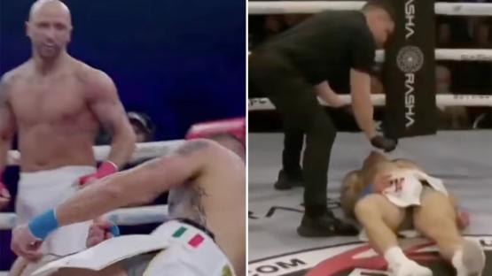 Terrifying moment boxer is left shaking on the floor after brutal KO that left rival ‘not wanting to celebrate’