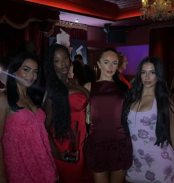 Love Island's Megan, Alima, Lauren, and Shakira at an Iconic London event.