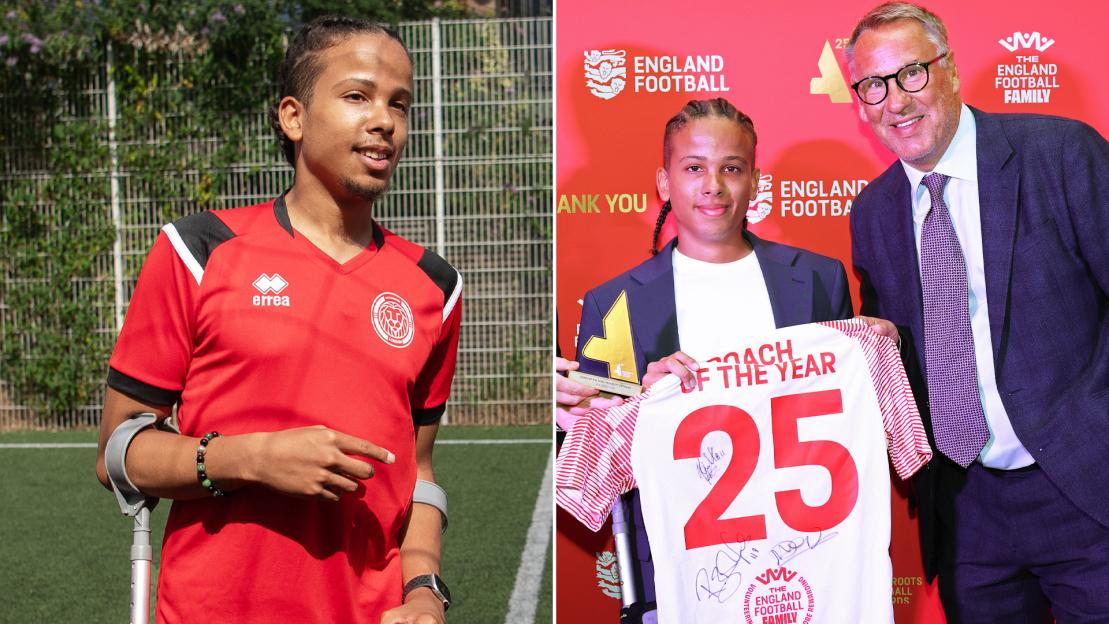 Meet Jude Geoghegan, inspirational coach with spine defect who realised Wembley dream at Community Shield