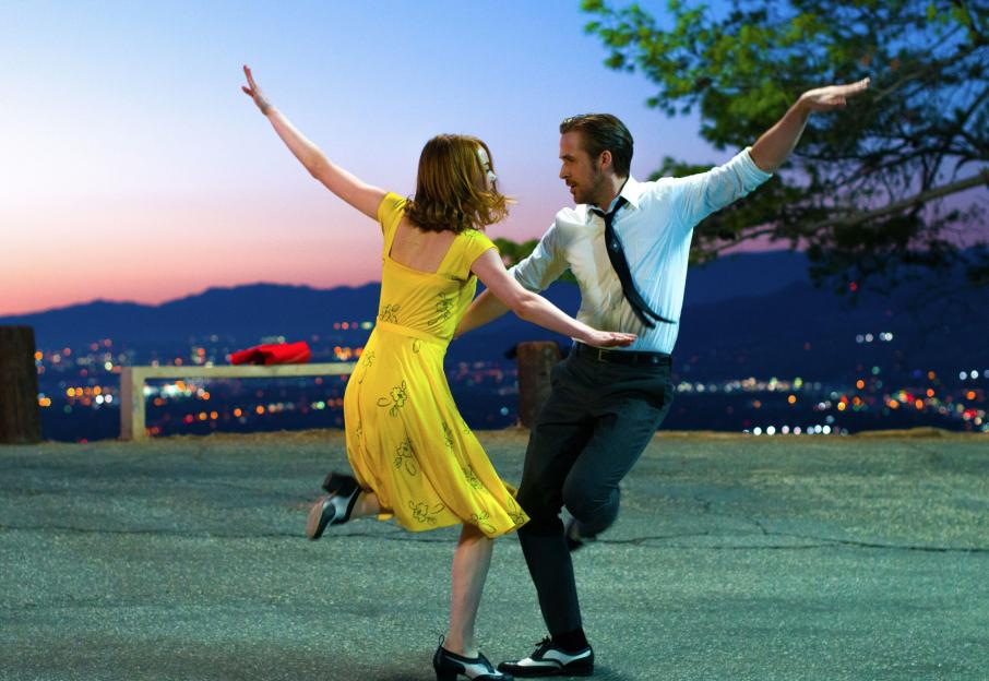 Ryan Gosling and Emma Stone dancing in La La Land.