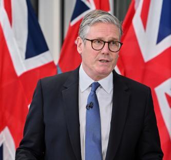 Keir Starmer, Britain's Prime Minister, speaks at a press conference.