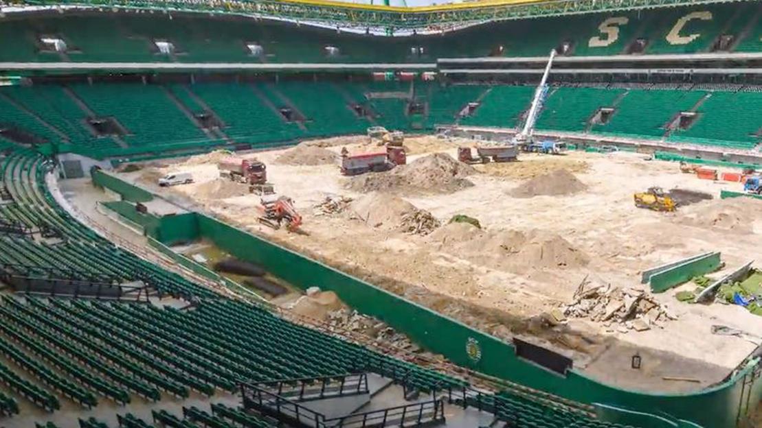 Champions League giants’ stadium looks unrecognisable as building site with Cristiano Ronaldo tribute inside