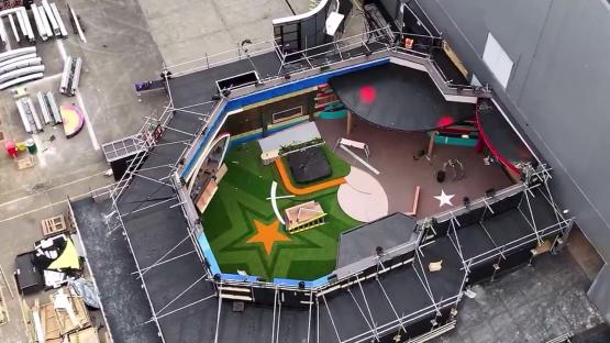 Aerial view of the Big Brother house set under construction.