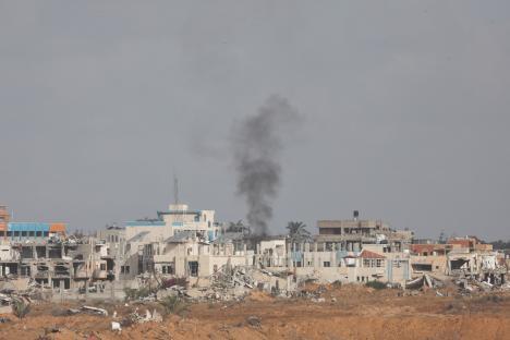 Smoke rises from Gaza following military activity.