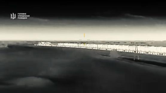 Drone footage of a Ukrainian attack on a Russian train.