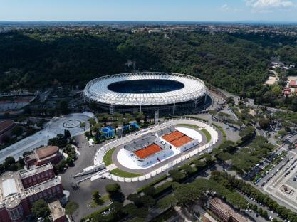 Aerial view of the Super Tennis Arena in Italy.