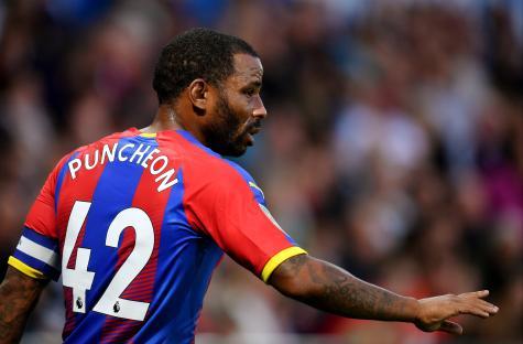 Jason Puncheon of Crystal Palace reacting during a soccer match.