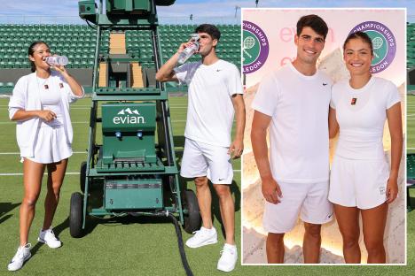 Smiling Emma Raducanu & Carlos Alcaraz grow closer as pair spotted with arms round each other in pics for water brand