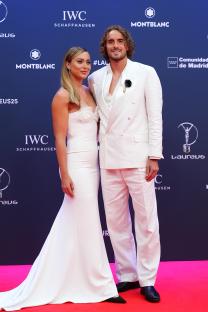 Paula Badosa and Stefanos Tsitsipas at the Laureus World Sports Awards.