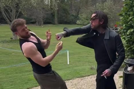Watch the moment Sam Thompson is left bleeding after Pete Wicks punches him during stunt gone wrong
