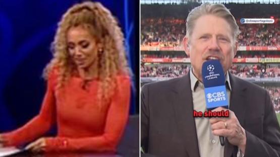 ‘Omg so cringe’ say fans as Man Utd legend Peter Schmeichel and Kate Abdo involved in awkward blunder live on CBS Sports