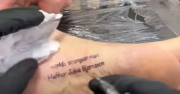 Tattoo in progress: