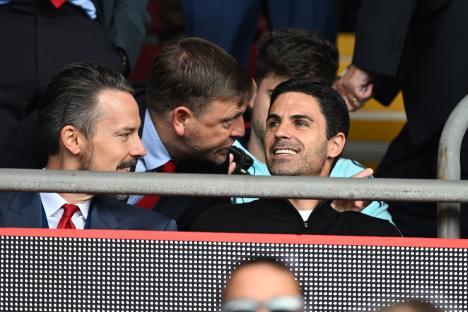 Mikel Arteta, Arsenal manager, speaks with Richard Garlick.