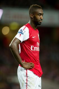 Johan Djourou in Arsenal jersey.