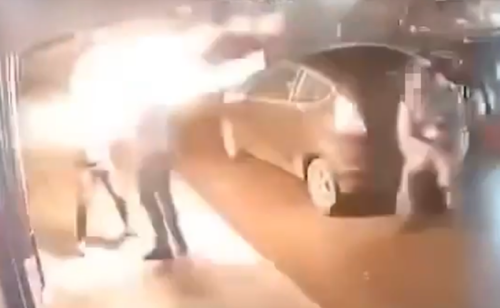 Arson attack on a car.