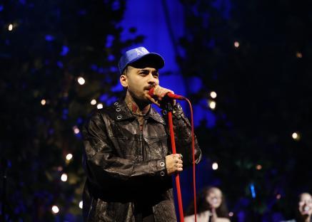 Zayn Malik performing onstage.
