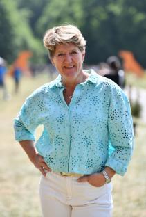 Clare Balding at the Goodwoof dog event.