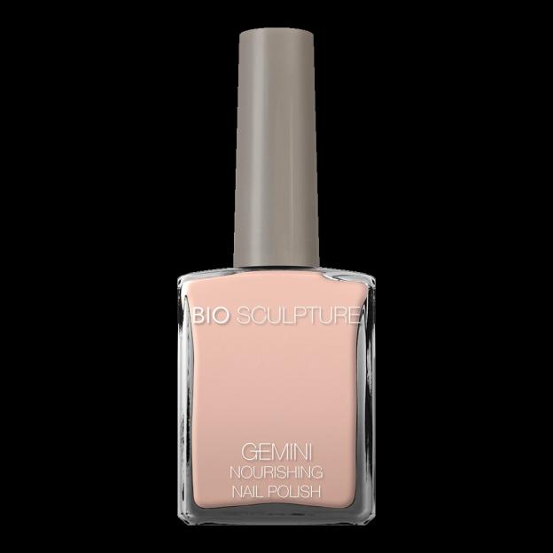 Bio Sculpture Gemini Nourishing Nail Polish in a nude shade.