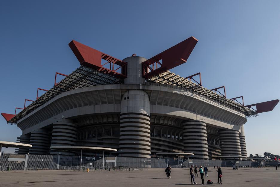General view of the Stadio Giuseppe Meazza, also known as San Siro football stadium, in Milan, Italy.