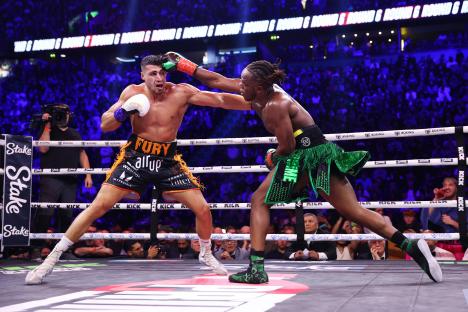 KSI and Tommy Fury boxing.