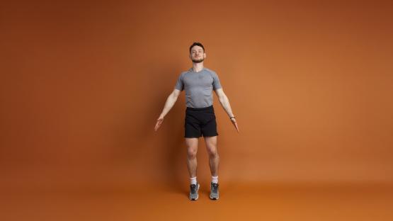 Man performing a fitness exercise.