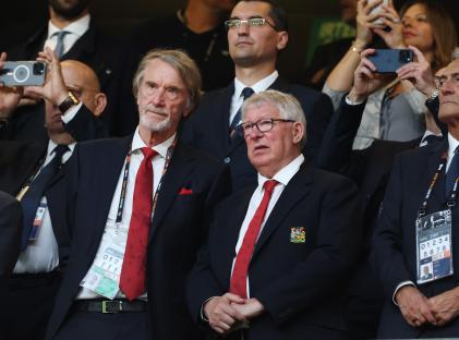 Sir Jim Ratcliffe and Sir Alex Ferguson at a UEFA Europa League Final.
