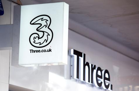 Three mobile phone shop sign.