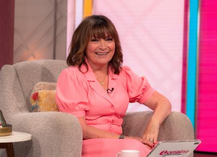 Lorraine Kelly on the set of her TV show.