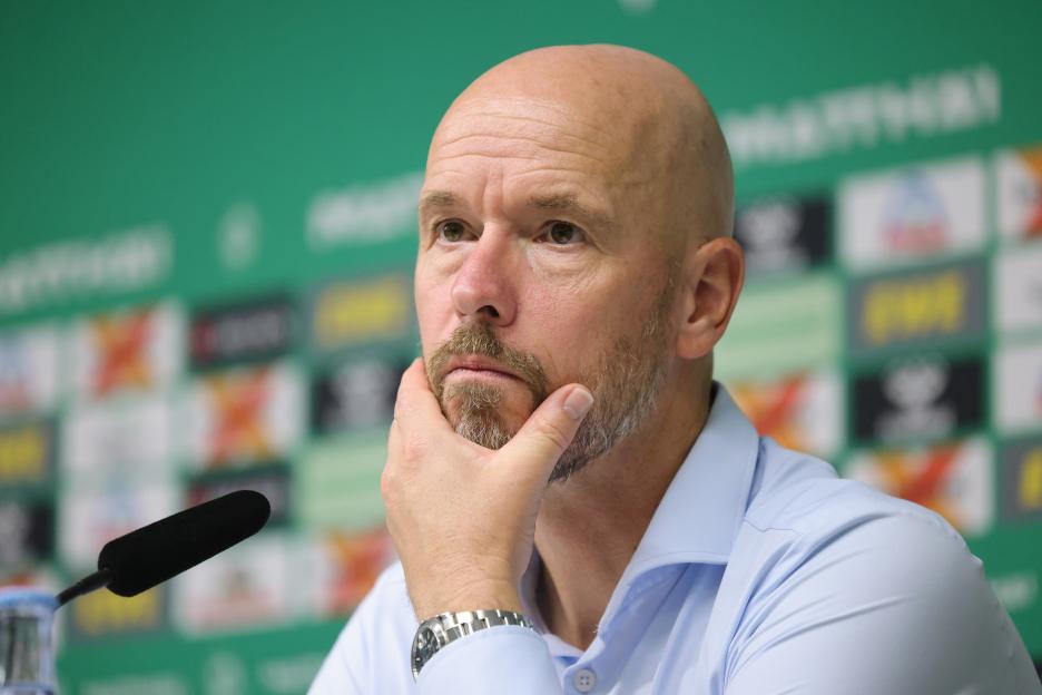 Erik ten Hag at a press conference.